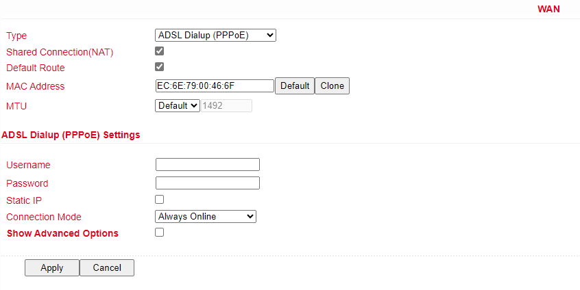 ADSL Setup